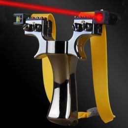 Slingshots New Hunting Laser Sighted Slingshot équipé d'un niveau d'esprit est utilisé pour la chasse aux sports de plein air avec une haute puissance Slingshot