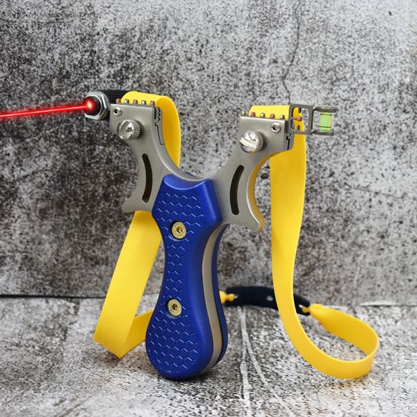 Slingshots Catapulte de chasse en acier inoxydable extérieur avec manche de patch ABS Handle infrarouge laser Slingshot utilisant un élastique plat tirant nouveau