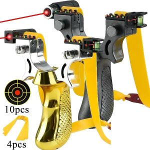 Slingshots Slingshot High Precision Laser Shooting Tirting Hurting Sight and Laser Sindshot Specialty Catapult pour le cuir plat en plein air