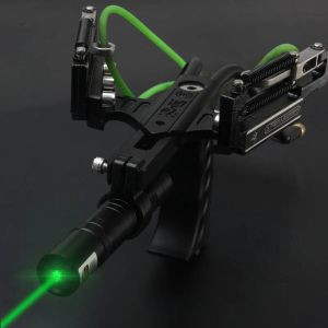 Slingshots roestvrij staaljacht Slingshot Krachtige rode laser katapult met rubberen band buiten schietende sportaccessoires