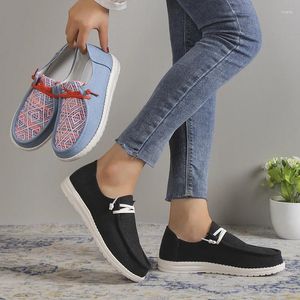 Slip azul casual en zapatos 610 lienzo vulcanizado mujeres mocasines femenino de moda plana damas caminando 328 fashi 18