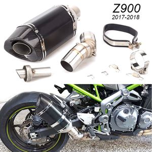 Slip aan voor Kawasaki Z900 2017-2018 Uitlaatpijp Motorbike Middenpijp Muffler Escape Z900 Fit voor Kawasaki Motorfiets Z900