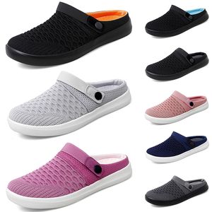 Slip-on Women Summer Cushion Mal de malla transpirable Caminar zapatos Black Black Pink Grey Purple Platform Slippers Wedge Femenina Tamaño 36-4 98