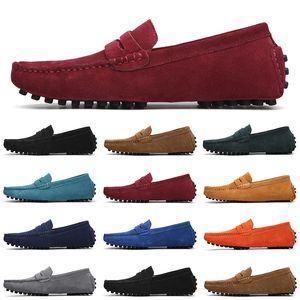 Chaussures à glissement masculin concepteur décontracté sur la chaussure en cuir en daim paresseux grande taille 38-47 Ocean Blue 815 S 574