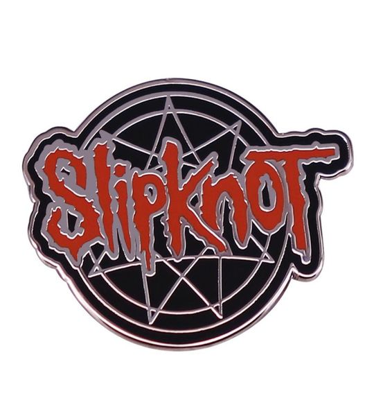 Pin esmaltado de Slipknnot, insignia con logo de banda de heavy metal americana, joyería para amantes de la música, 7424841
