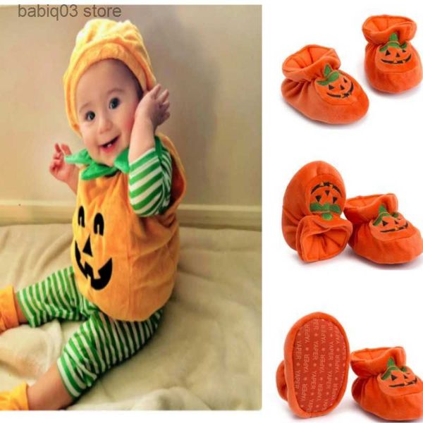 Pantoufle 2023 Brand New Halloween Citrouille Premiers Walkers Enfant Bébé Filles Garçons Casual Crib Shoes10-12CM Coton Taille Élastique Chaussures Souples T230916