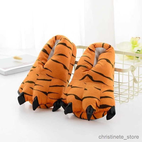 Pantoufle 4-14 ans hiver enfants pantoufles d'intérieur filles enfants enfant en bas âge maison pantoufles bébé garçon Animal P chaussures tigre dinosaure Cl chaussures