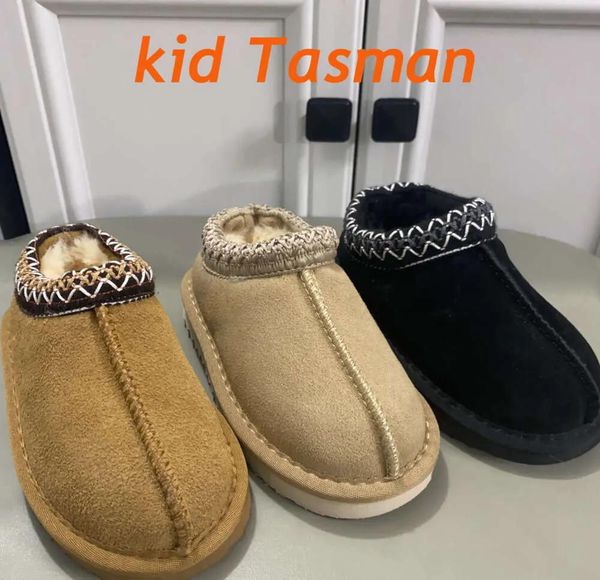 Slipper Australia niños niños pequeños Tasman II zapatillas tazz zapatillas para bebés toboganes de piel de piel de piel de oveja clásica clásica ultra mini bota invierno m