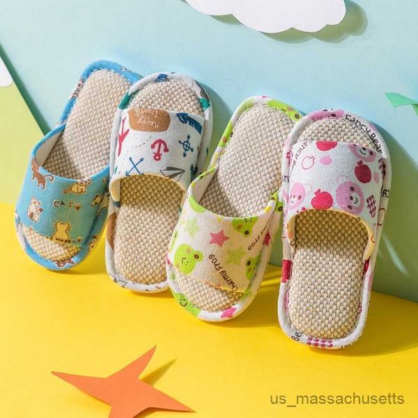 Zapatilla para niños para bebés zapatillas livianas zapatillas para niños niñas en casa sandalias de tela de algodón transpirable en casa R230815