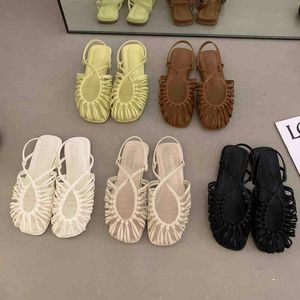 SLIPPER BAILAMO VROUWEN Gladiator Sandaal Sandaal Zomer Adem gesloten teen Flat vrouwelijke Sliper Soft Beach Slide Rome Shoe M 220622