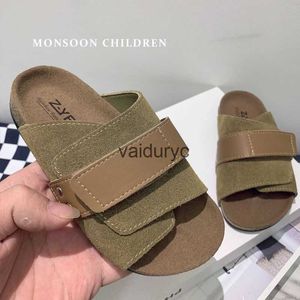 Slipperjongens en meisjes casual slippers voor buitenkleding één voet binnengebruik.2023 Zomer nieuwe minimalistische Koreaanse stijlsandalen zijn veelzijdig H240507