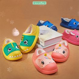 Slipper Boys Cartoon dinosaur hiver s filles mignon chaussures à la maison Unicorn enfants