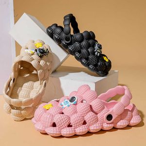 Kinderen Crocs Zomer Lychee Twee Dragen Strand Schoenen Bubble Baotou Outdoor Vrije Tijd Thuis Buiten Sandalen T230420