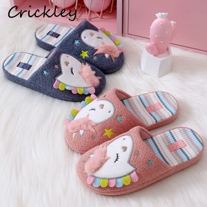 Slipper Cartoon Unicorn Girls Slippers Spring herfst prinses katoen kinderen thuisschoenen hoge kwaliteit indoor zachte non slip kinderen 230814