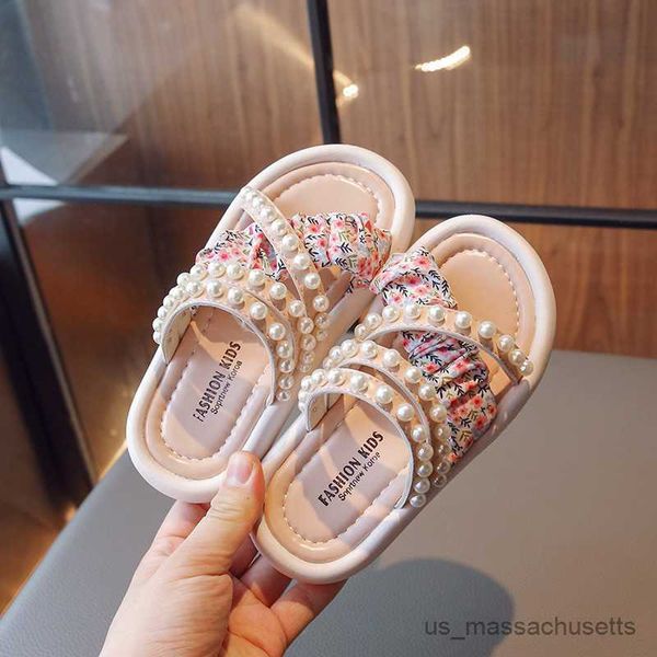 Slipper Casual Kids Slippers Summer Sandals 'Pearls Pearls Anti-Skid Outer Wear Soled Baby's Baby Beach Shoes Beach Footwear R230815