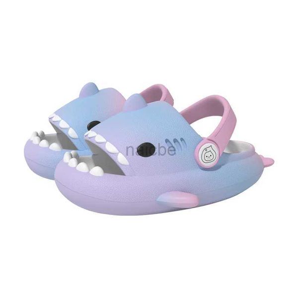 Slipper Children Girl Sandals enfants arc-en-ciel pantoufles chaussures à la maison Cartoon Shark Summer Boys Girls Baby Sandale épaisse semelle douce non-gliphe 2448