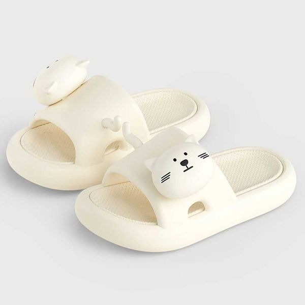 Zapatilla Niños Padres Adultos Zapatillas Lindo Gato Hogar Antideslizante Niños Niños Chanclas Niño Niñas Zapatos de playa de fondo suave hh756 0203