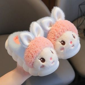 Slipper Children's Cotton Slippers Chaussures Princess Chaussures Chauds Hiver Hiver Migne Rabbit Cartoon Furry Petite fille Soft Sole Baby 231212