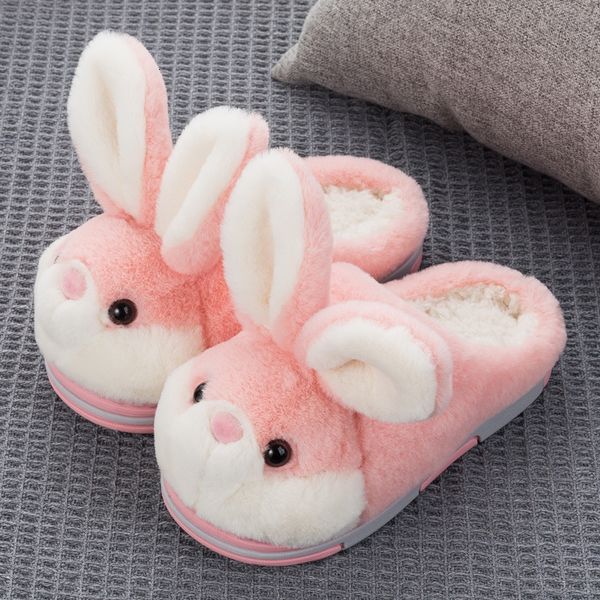 Slipper Children S Home Cotton Slippers Rabbit Anti Slip Indoor Warm Winter Fluffy Pink Girls Princess Shoes Kids Foear 230815