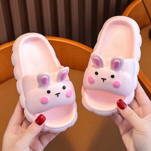 SLIPPER KINDERS GILL JONGENS NIET-SLIP HOME THUIS BADAG Soft Slipper Zomer Kids Slippers Cute Kids Cartoon 3D-Rabbit Slippers 2449