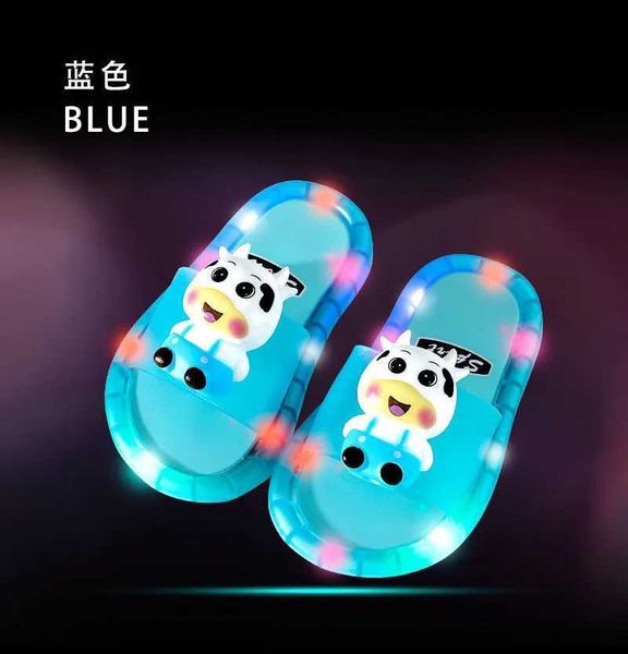 Slipper Childrens Lumineux Pantres LED LED Light Baby Animals Imprimés Home Chaussures Cartoon mignon Carton confortable PVC PVC PLIPPERS CONFORMATIQUES CONFORME 240409