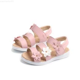 Slipper Childrens Sandals Girls Plateforme Flats Princesse Flower Kids Baby Summer Chaussures 21-36 BEIGE ROSE SOFF FOODSEAR FASHIDE2404