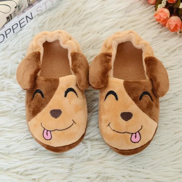 Pantoufle mode enfant en bas âge garçon pantoufles intérieur hiver en peluche chaud enfant maison chaussures dessin animé chiot chien semelle en caoutchouc souple maison chaussures bébé article 231020