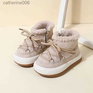 Pantoufle fille botte botte d'hiver nouveau haut coton chaussure bébé chaussure enfant en bas âge coton chaussure enfant botte de neige en peluche garçon chaussure enfant ShoebotinesL231114