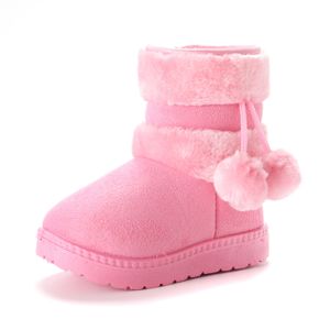 Slippermeisjes Snow Boots Fashion Comfortabel Dikke Warm Kinderlaarzen Lobben Ball Dikke kinderen Winter schattig jongenslaarzen Princess schoenen 230530