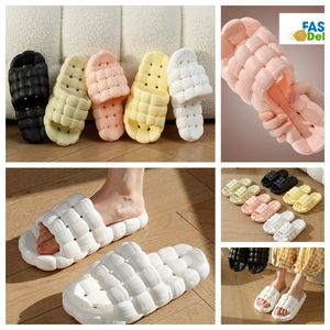 Zapatilla Zapatos para el hogar Diapositivas GAI Dormitorio Cuarto de baño Cálido Livings de felpa Habitaciones Ropa suave Zapatilla de algodón Ventilar Mujeres Hombres rosa blanco