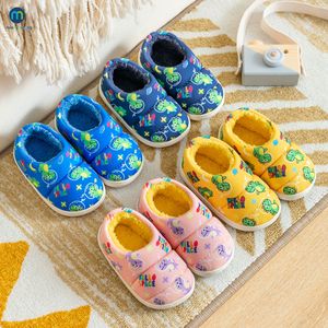 Slipper Kids Print For Boys Scarpe da interno Baby Girl Fur Slides Cotton Warm Winter House Bambini antiscivolo Miaoyoutong L221121