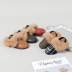 SLIPPER KIDS SCHOENEN KINDEREN KINDEREN KUNSTEN GLOOTEN DIE BABY MEISJES SLIPPERS TOEPASSEN TODDLER JONGENS ROOD MERK FLATTEN Princess Dia's voor Winter 230509