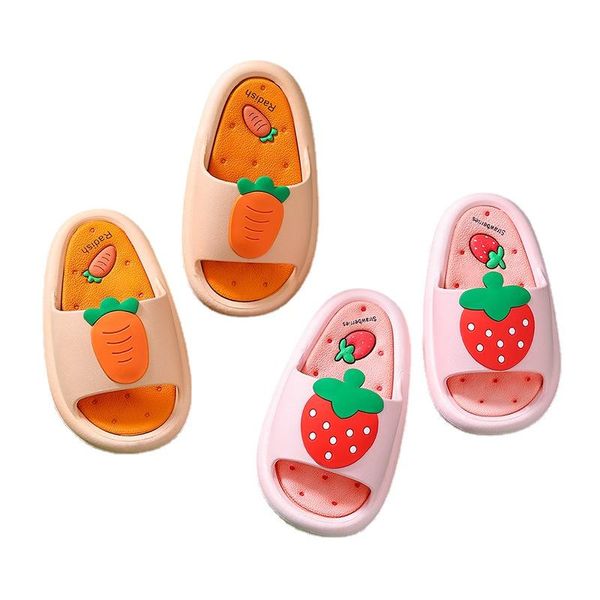 Slipper Kids Slippers Cartoon Fruits Girl Indoor Soft Soft Summer Summer Beach Shoes Children Choot House pour filles