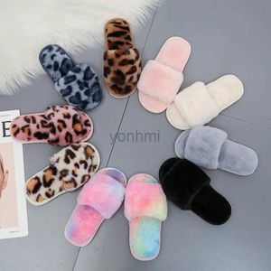 Slipper Kids Slippers Faux Fur Child Girls Girls Plaises Plaises à la maison Chaussures d'enfants intérieurs Plat Kid Kid Baby Chaussures pour filles garçons 240408