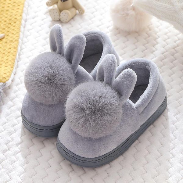 Pantoufles enfants pantoufles pour filles garçons automne hiver chaud épais coton antidérapant bébé maison oreilles intérieures enfants chaussures