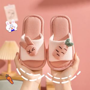 Pantoufle Enfants Printemps Été Bande Dessinée Antidérapant Maison Chaussures Pour Garçon Filles Coton Lin Doux Bébé Diapositives Intérieur Extérieur Enfant Pantoufles 230608