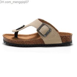 Slipper Kruleepo 2023 Zomer Kurk Lederen Slippers Geschikt voor Kinderen Jongens Meisjes Kinderen Outdoor Strand Koele Sandalen Muilezels Z230713