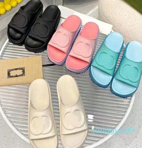 Slipper Luxe Designer Sandaal Dame Slides platform wedge regenbogen zomerpantoffels voor dames heren dames merken beste Rubber Beach