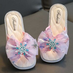 Slipper Prinses Meisjes Slippers Zomer Sneeuwvlok Outdoor Slippers Voor Kinderen Kristal Zachte Slip Strand Kinderen Slippers