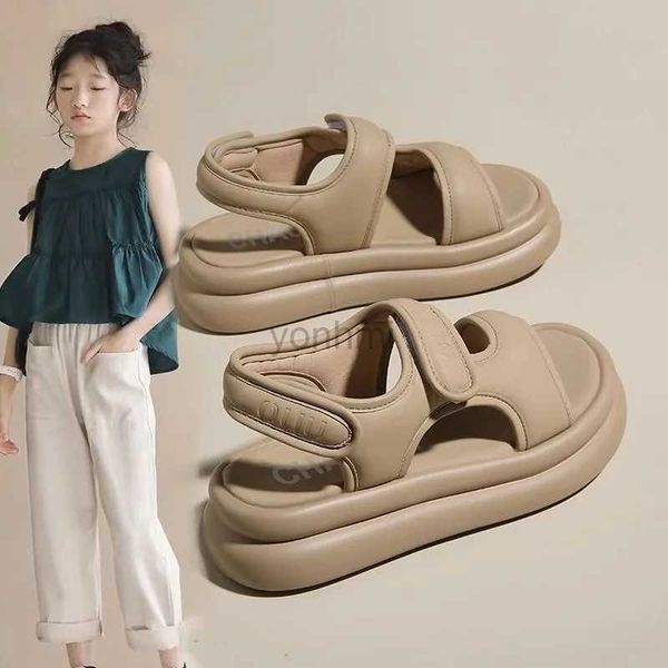 Slipper Sandalias Girl Sandals Versión coreana Trend Kid Sport Casual Casual Sole Beach Shoe Fashion Fashion Middle and Big Children Shoe 240408