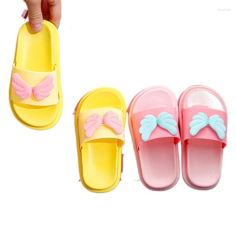 Slipper Summer Children's Slippers With Wings For Girls Cute Leaf Kids Indoor Flip Flops Soft Soled Bathroom Non-slip Shoes Sandals