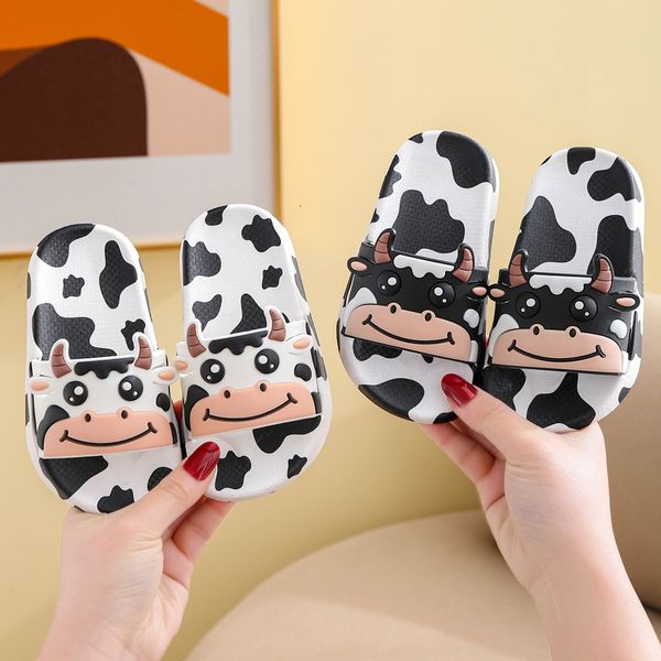 Pantoufle été enfants pantoufles vache motif antidérapant respirant mignon dessin animé garçons filles confortable doux maison chaussures enfants 230608