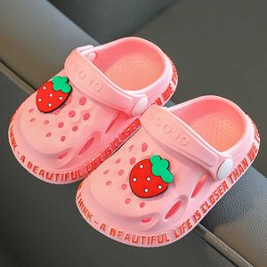 Slipper Zomerpantoffels voor binnen, kinderen, fruit, aardbei, meisje, flip-flop, glijbaan, sandalen, strand, kinderen, huis, vloerschoenen