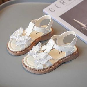 Slipper peuter meisjes zoete t-riem bowknot sandalen strandschoenen kinderen prinses sandalen 6-15 jaar flats zomer baby sandalen voor meisjes 240408