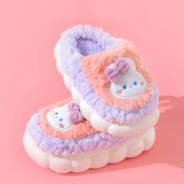 Chinelo inverno bebê meninas meninos chinelos de algodão crianças bonito coelho pelúcia chinelos meninos casa indoor sapatos peludos crianças chinelos 231201