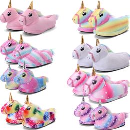 Slipper Winter Baby Girls Unicorn Animal Cartoon Slippers Kinderen Kigurumi Pyjama schoenen Indoor Kinderen 230815