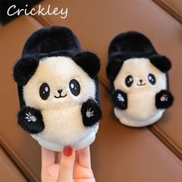 Pantofola invernale carino panda bambini scarpe da interno peluche caldo cartone animato ragazze ragazzi pantofole fondo morbido bambino pantofole per bambini 231216