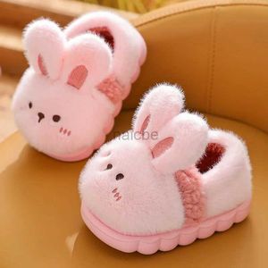 Zapatilla de invierno Nuevo lindo dibujos animados de algodón de algodón para niñas y niños conejos suaves para el hogar manteniendo zapatillas calientes zapatos para niños 2448