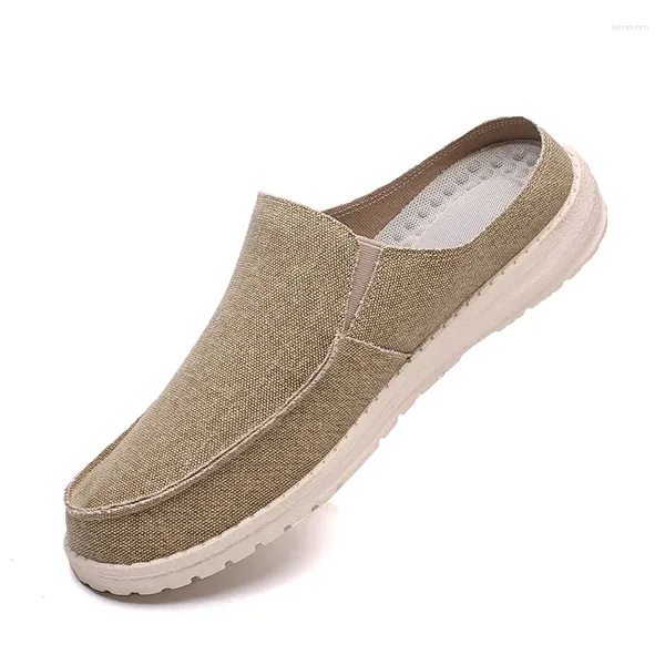 Zapatillas 0101 Gris Verano Hombre Galoshes Transpirable Casual Mocasines Zapatos para hombres Conducción plana Tamaño grande