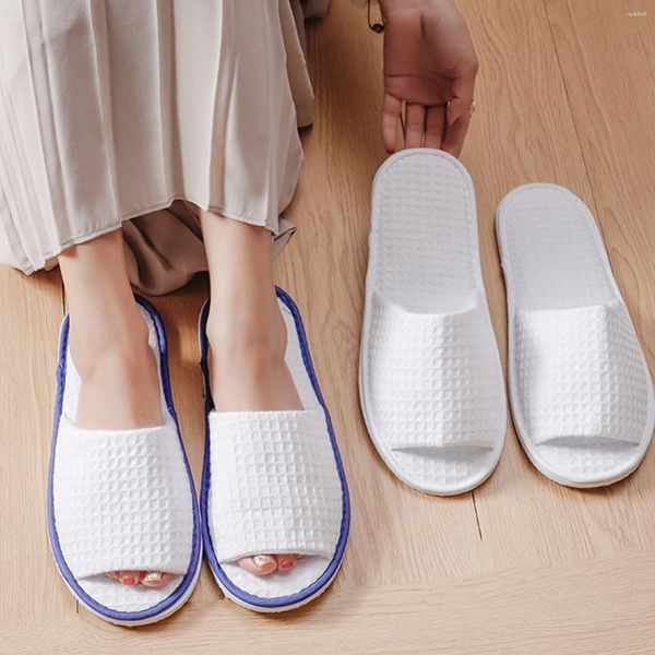 Slippers 1pair Waffle Design Femmes hommes Spring Automne Automne Flip Flops EU 38-45 Soft Sole Slide Lady Lovers Couples Slip on Flats